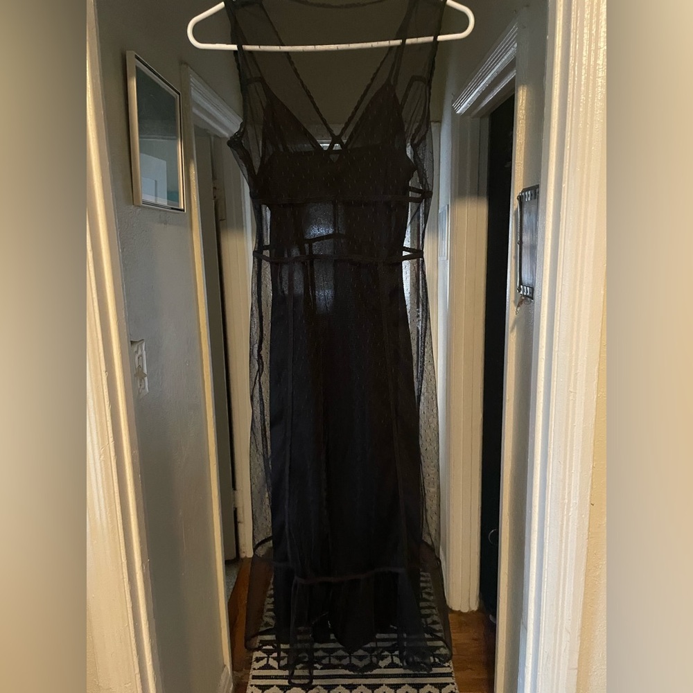 Express Black Mesh Overlay Dress